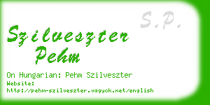 szilveszter pehm business card